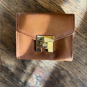 Tommy Hilfiger Tan Leather Wallet with Gold Clasp